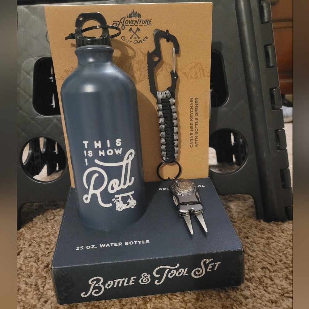 Adventure Water Bottle & Golf Tool 3 Piece Set